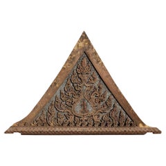 Antique Thai Buddhist Temple Pediment
