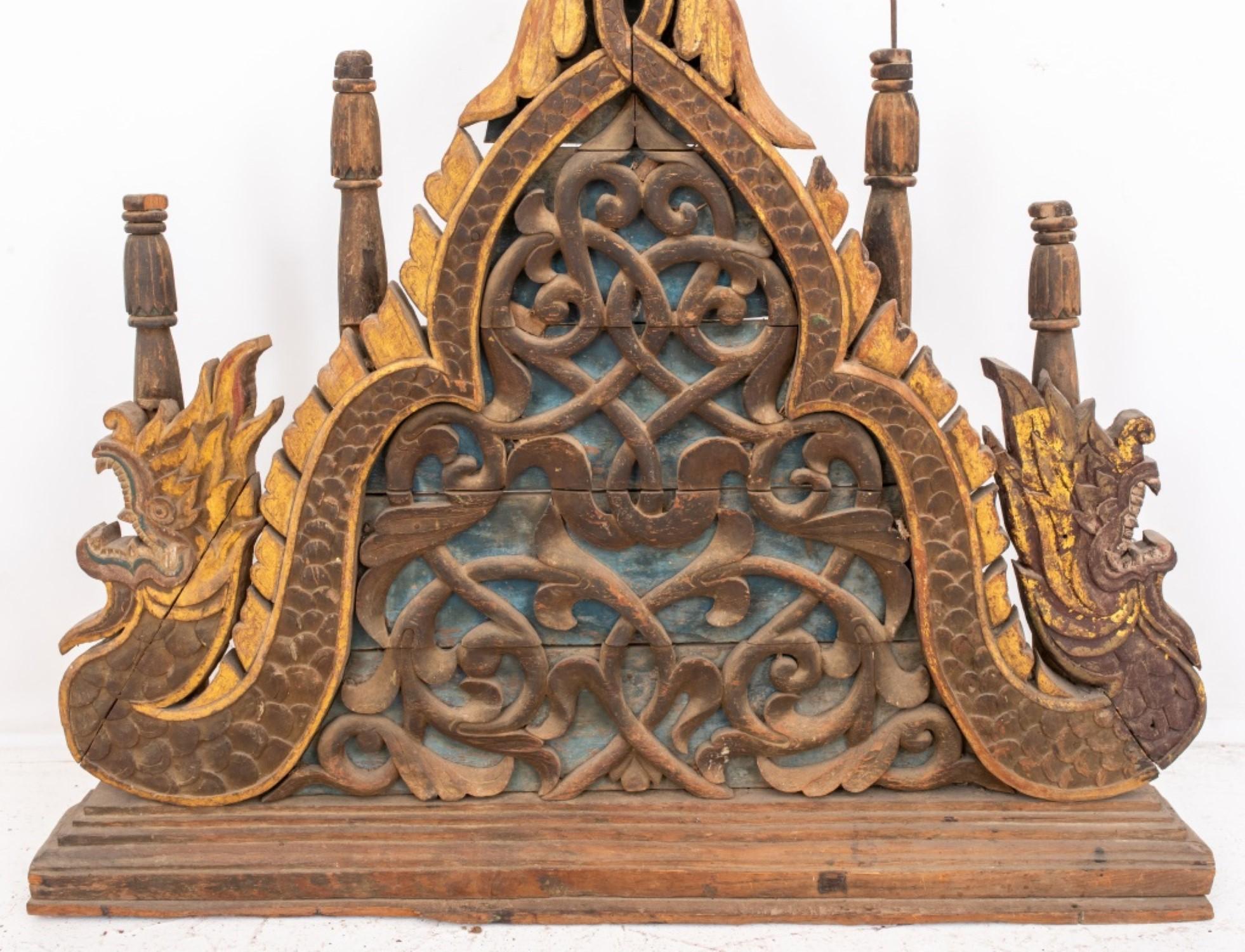 Wood Antique Thai Carved Architectural Element For Sale