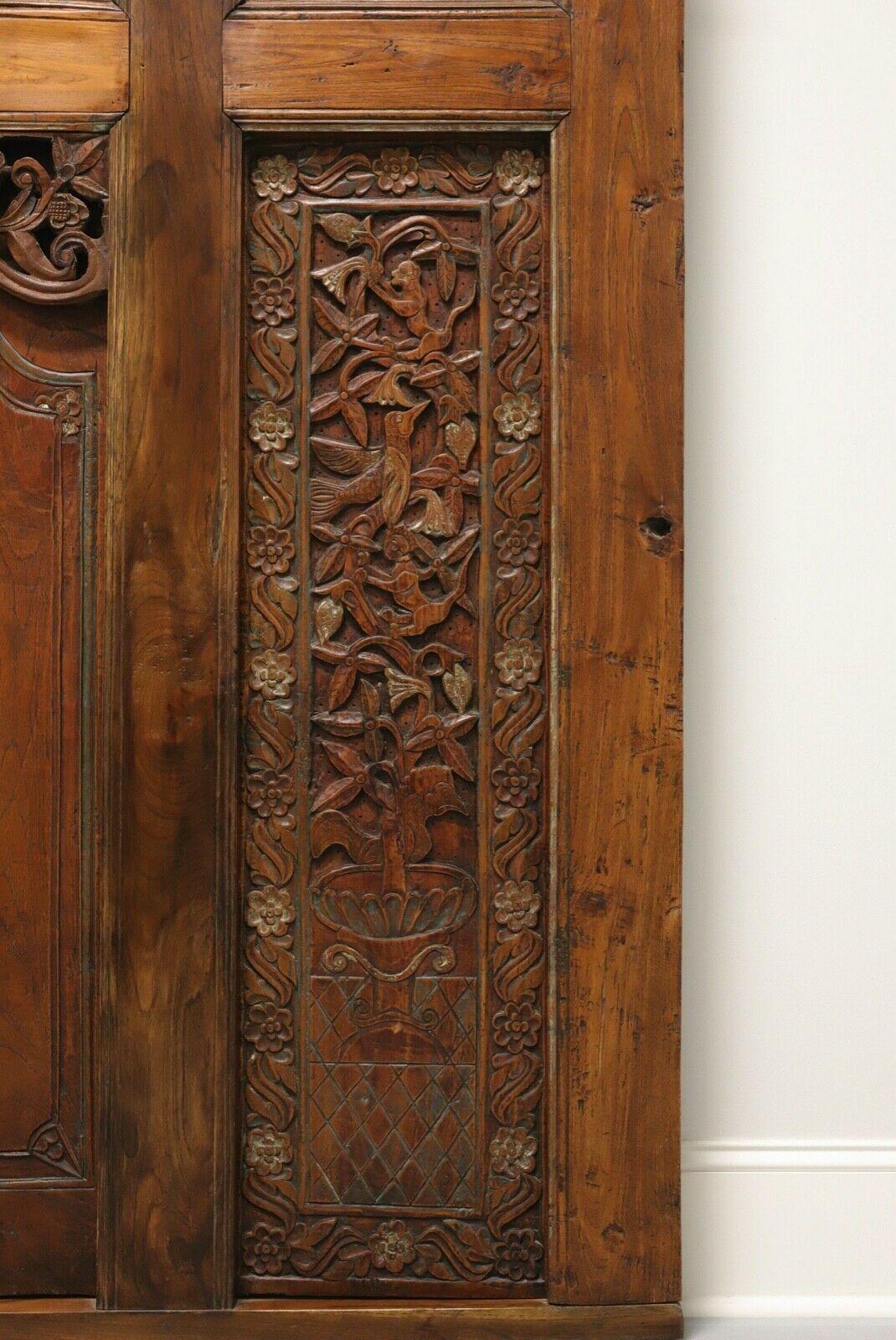 Metal Antique Thai Carved Panel with Doors - Use as Headboard, Room Divider, Wall Art