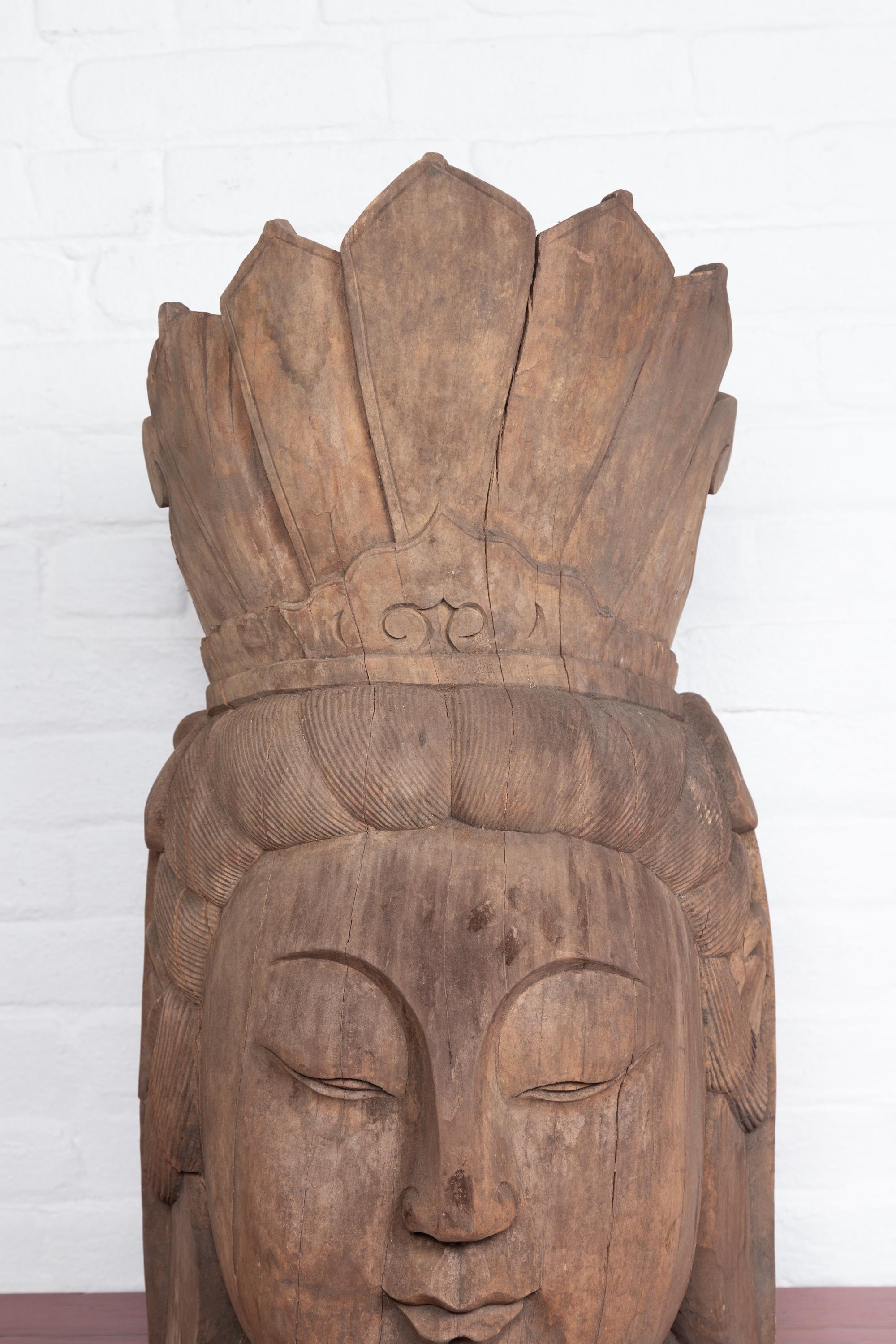 wooden head carvings
