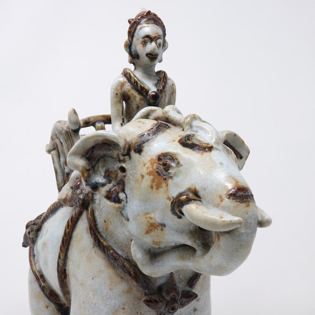Antique Thai Ceramic White War Elephant For Sale 4