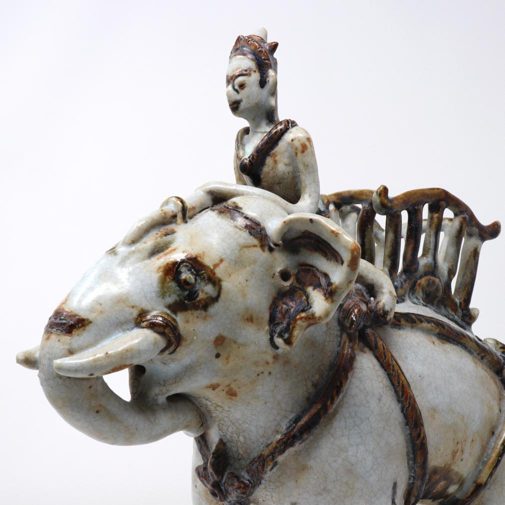 Antique Thai Ceramic White War Elephant For Sale 5