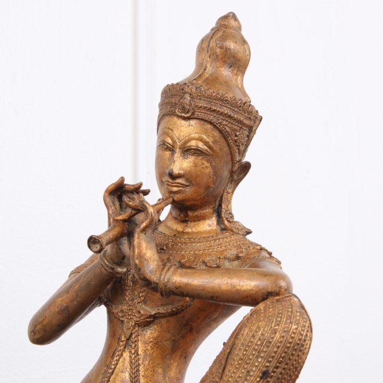 Antique Thai Gilt Bronze Musicians 2