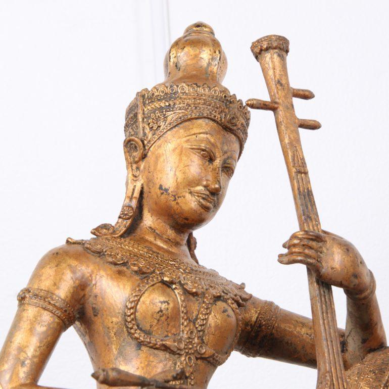 Antique Thai Gilt Bronze Musicians 4
