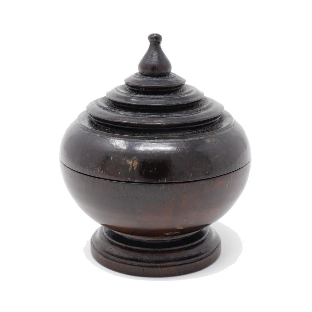 Folk Art Antique Thai Hardwood Betelnut Box For Sale