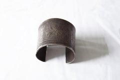 Antique Thai Hill Tribe Cuff Bracelet with Engraved Tribal Patterns