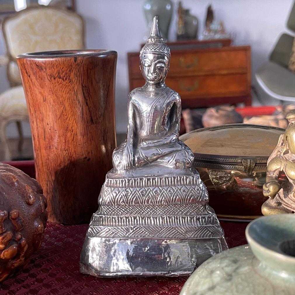 Antique Thai Silver Buddha For Sale 4