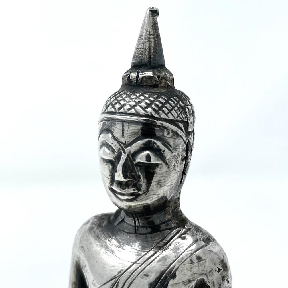 Antique Thai Silver Buddha For Sale 2