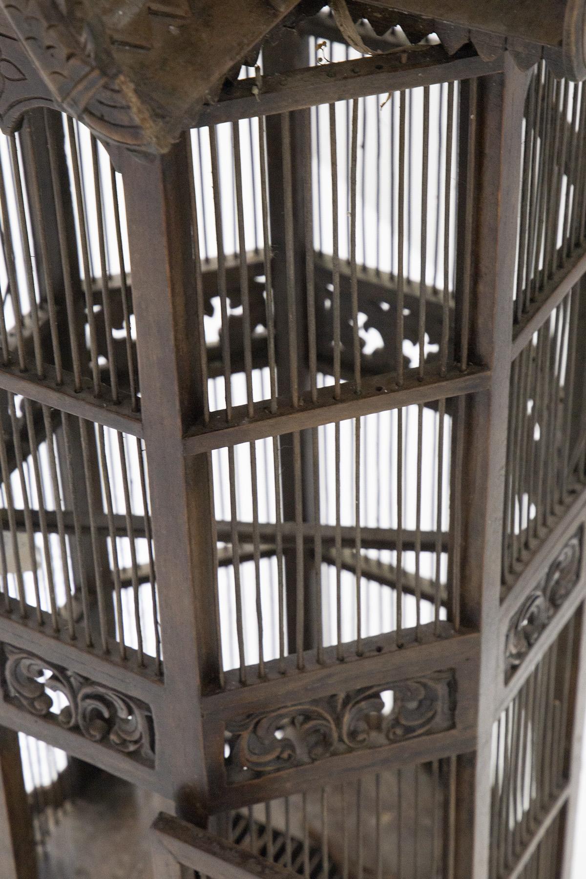 18th Century Antique Thai Wooden Birdcage