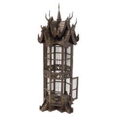 Ancienne cage à oiseaux thaïlandaise en bois