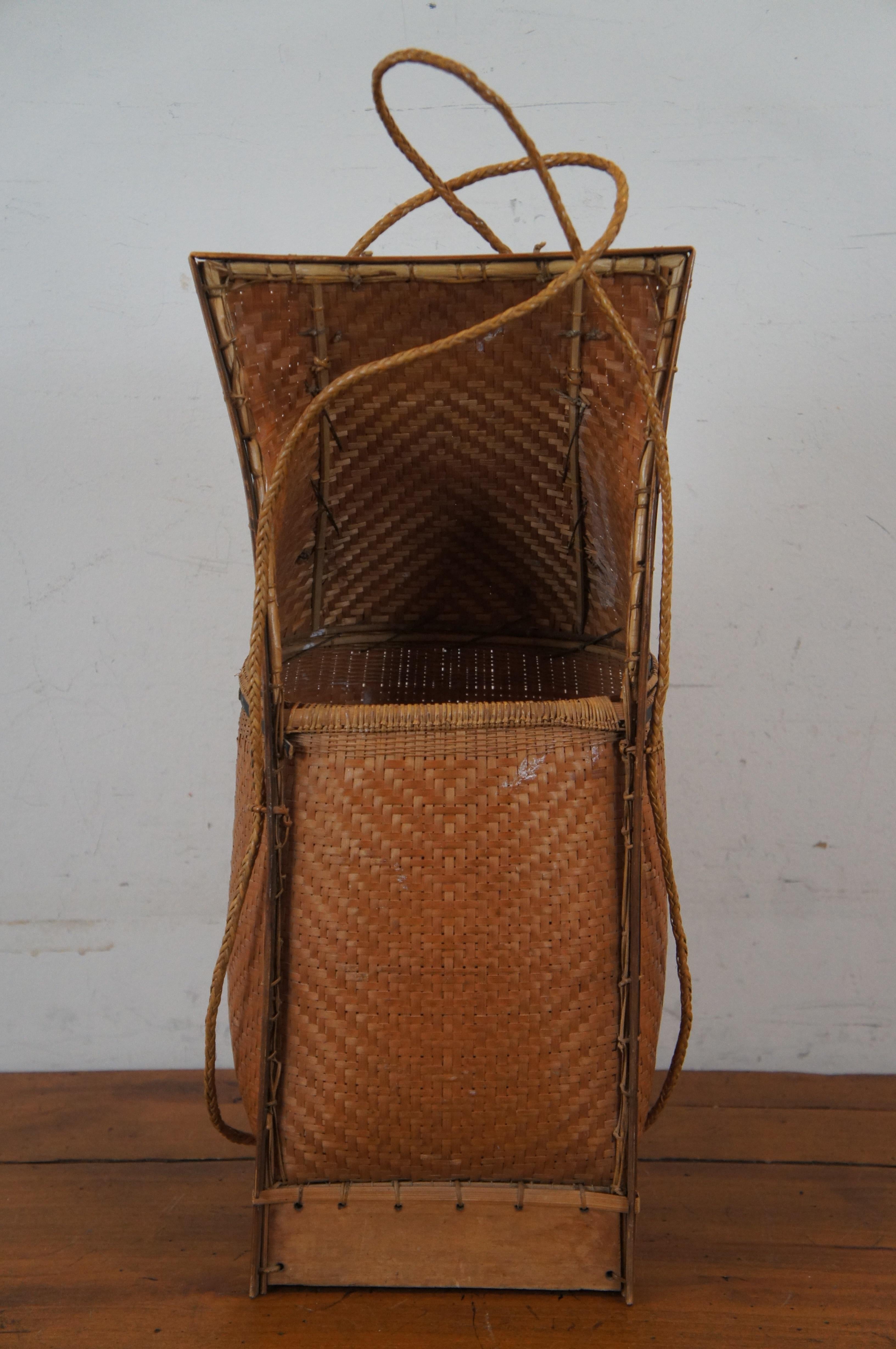 wicker basket backpack