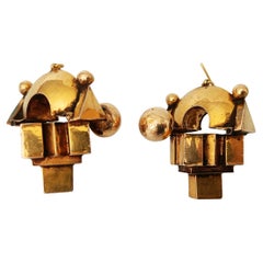 Orecchini antichi in oro Thandatti - South India Gioielli asiatici Arte tribale