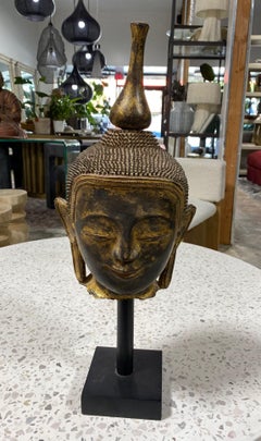 Antique Thayo Burmese Burma Myanmar Shan Thai Asian Buddha Head Sculpture Statue