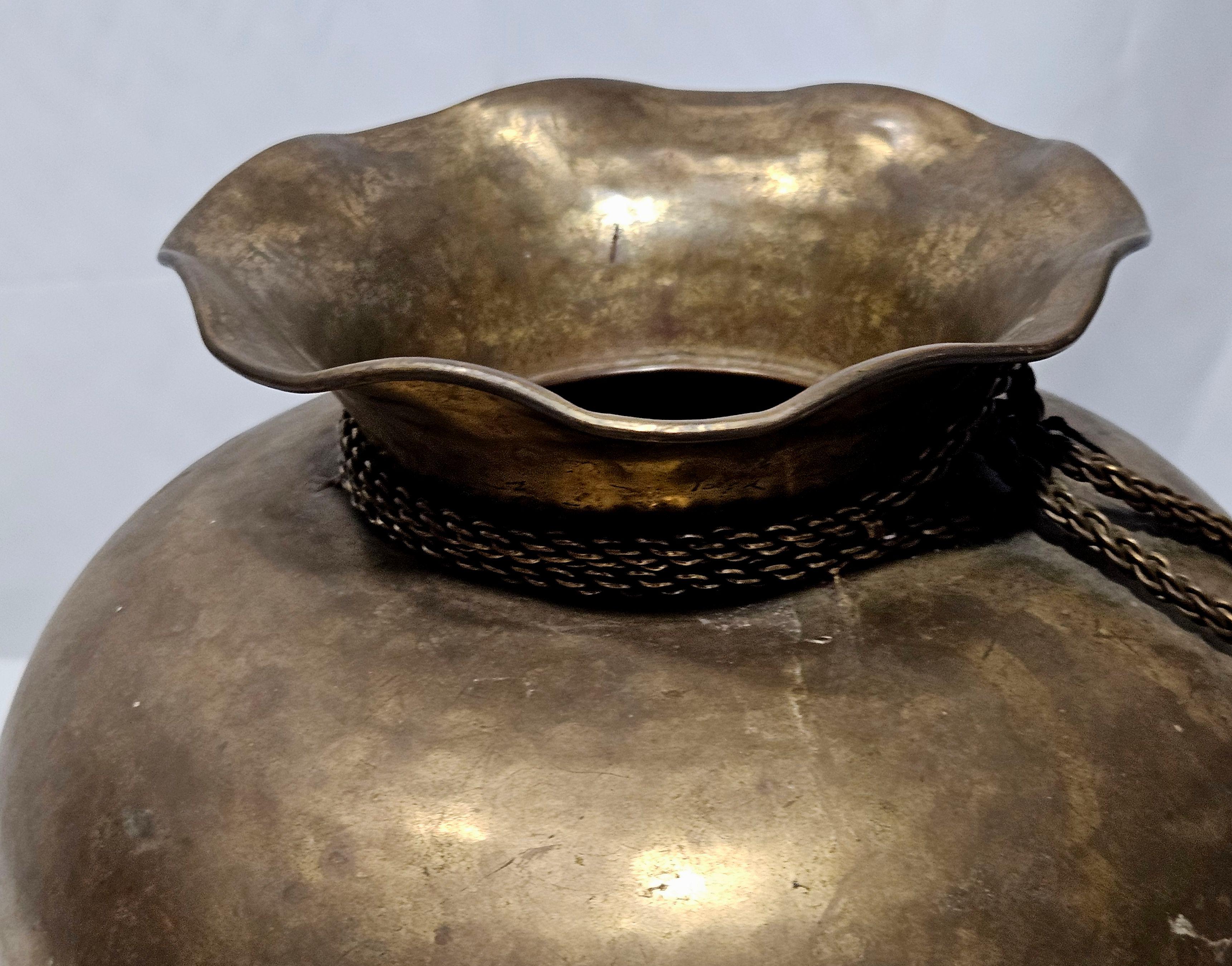 Indian Antique The Bombay Brass Vase For Sale