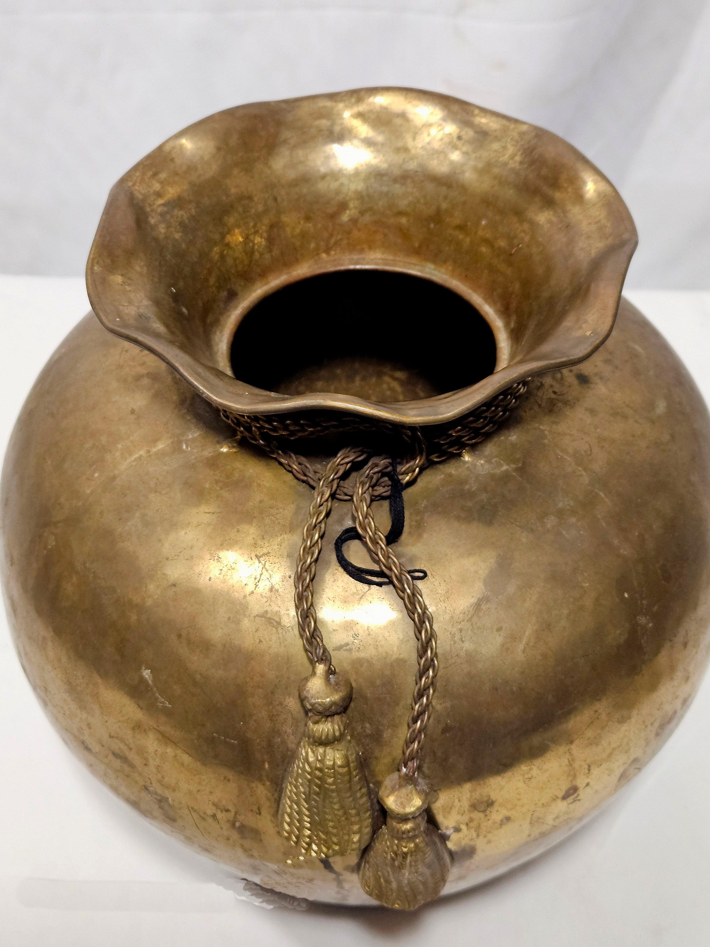 20th Century Antique The Bombay Brass Vase For Sale