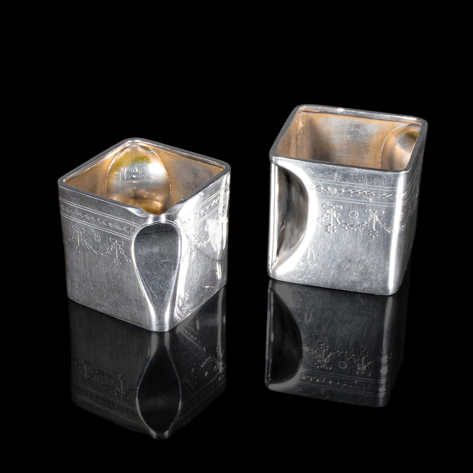 Antico set da tè e da caffè The Cube, piatto d'argento inglese, versatore, lattiera, 1920 in vendita 5