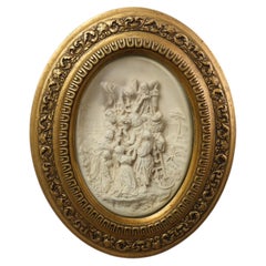 Antique The Descent from the Cross Bas-relief in pipe clay, E. Cassier, Belgium