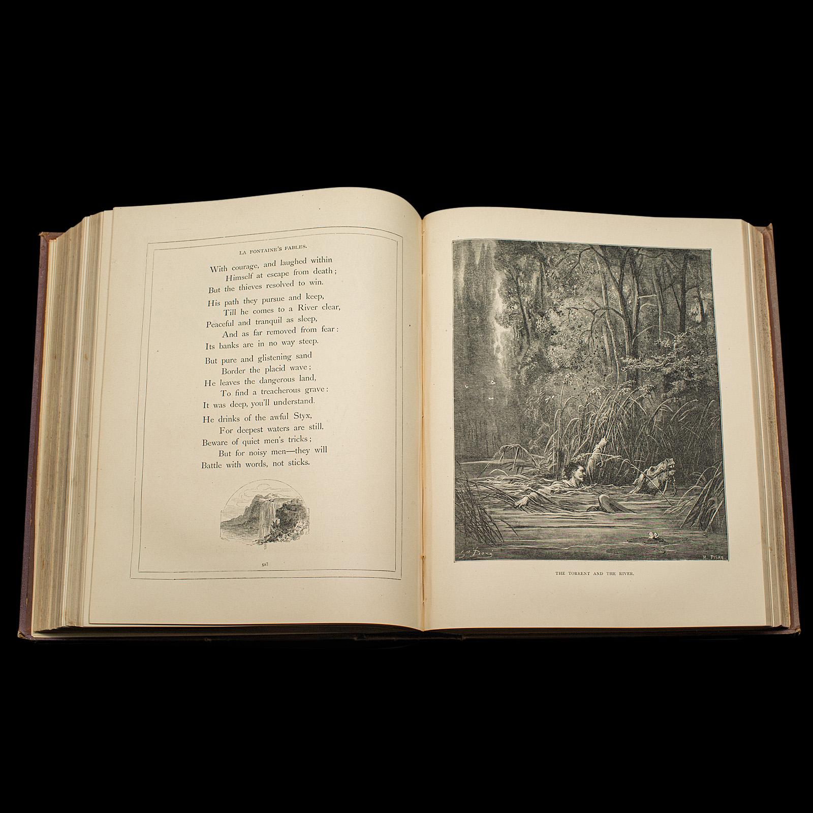 Antique The Fables Book, Historic Literature, English, Illustrated, Victorian For Sale 5