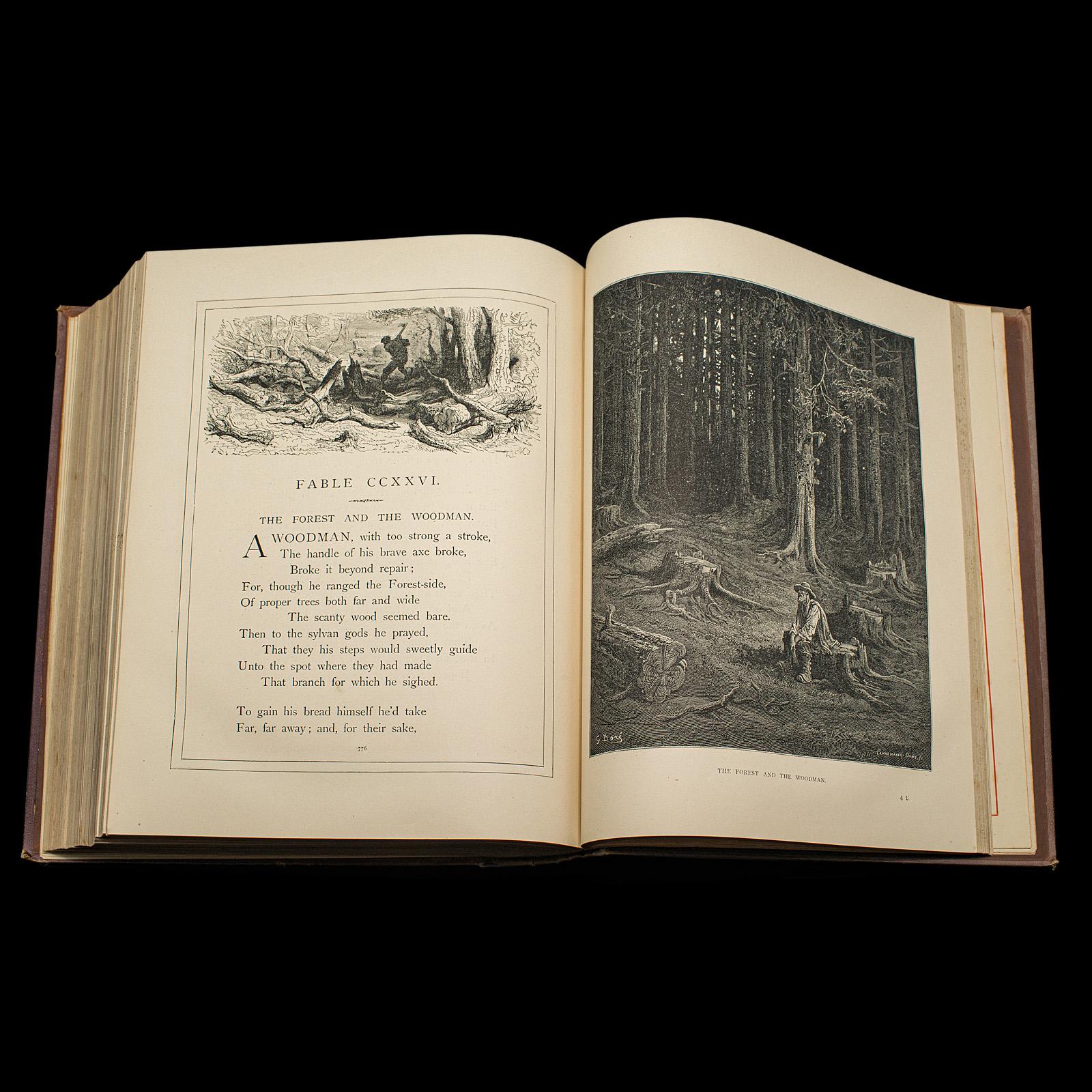 Antique The Fables Book, Historic Literature, English, Illustrated, Victorian For Sale 6
