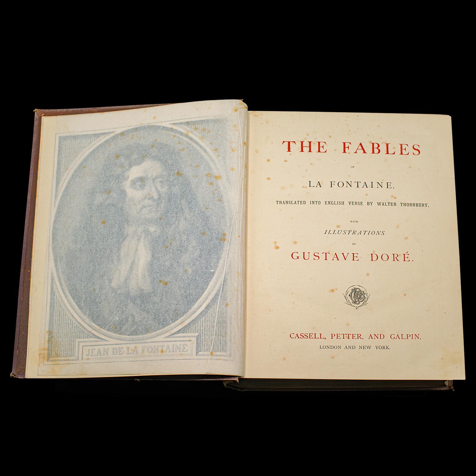Antique The Fables Book, Historic Literature, English, Illustrated, Victorian In Good Condition For Sale In Hele, Devon, GB