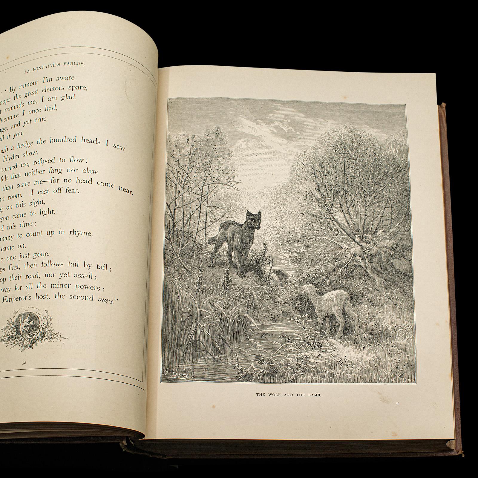 Antique The Fables Book, Historic Literature, English, Illustrated, Victorian For Sale 3
