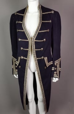Antique theatrical costume, 18th century military style frock coat, Edwardian