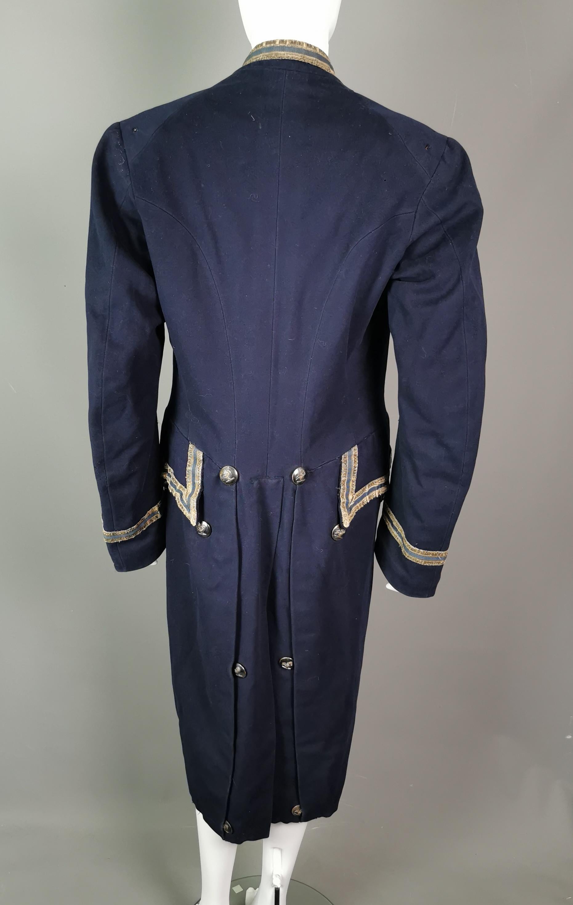 Antique theatrical costume, 18th century military style frock coat, Edwardian  2