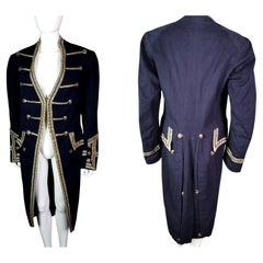 Used theatrical costume, 18th century military style frock coat, Edwardian 