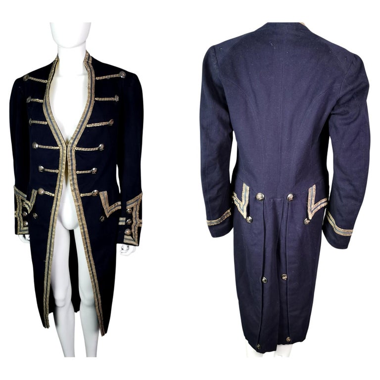 Antique 1900s Victorian Military Uniform Coat Small Vintage 19th