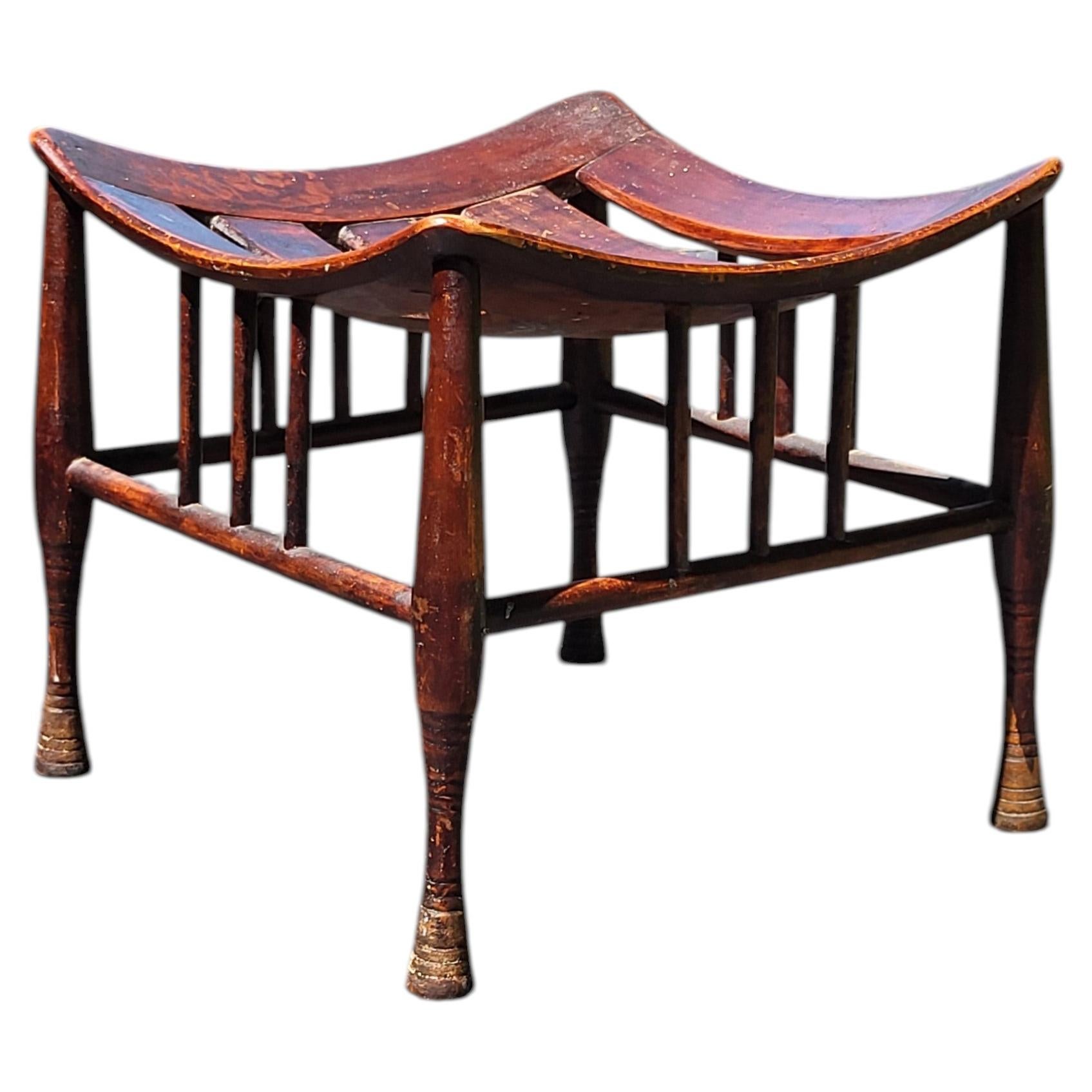 Antique Thebes Stool, Circa 1900