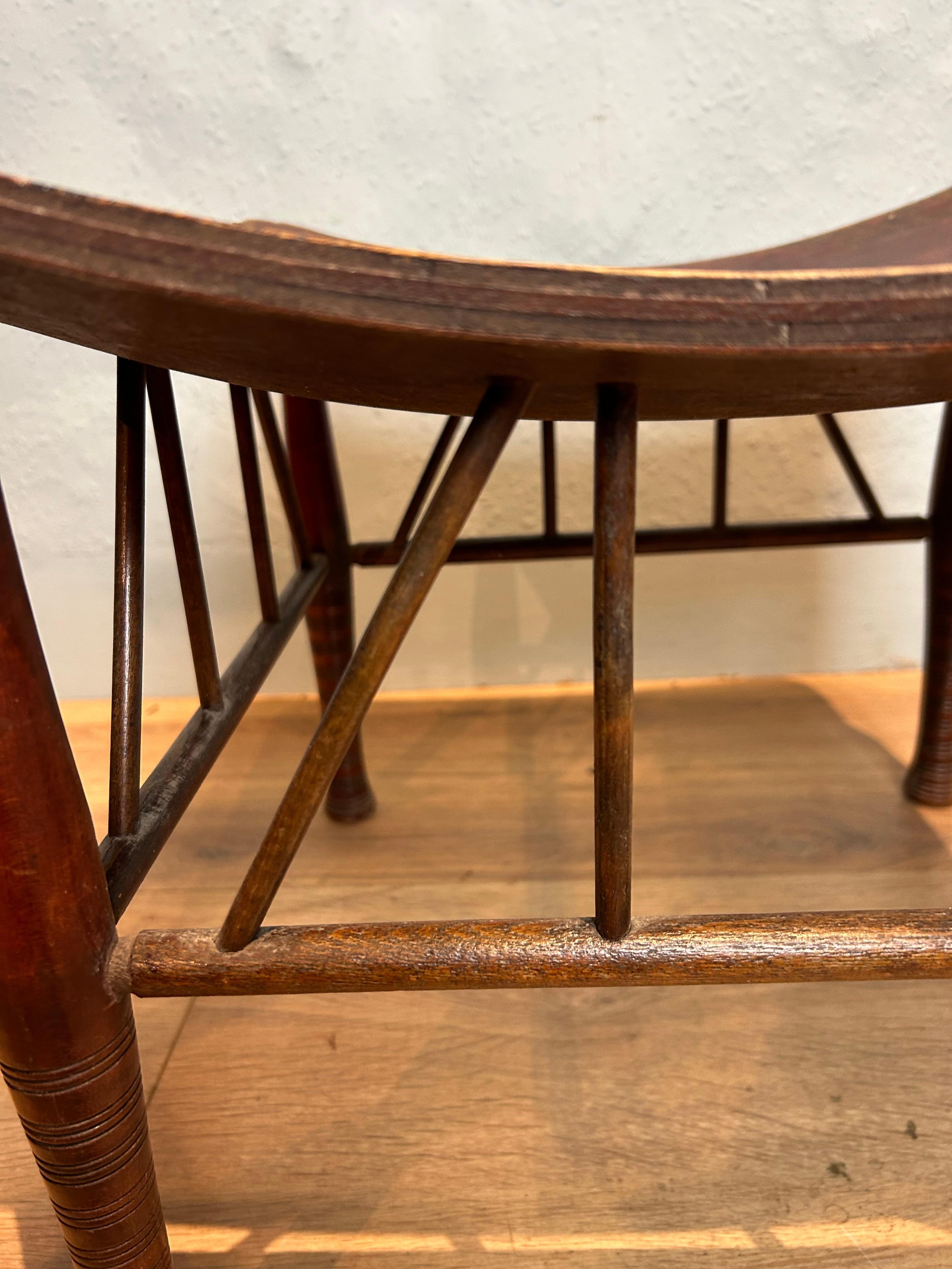 Hand-Crafted Antique Thebes Stool Circa 1910