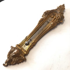 antique thermometer angel brass around 1880