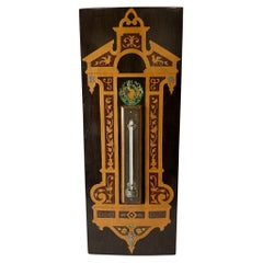 Antique Thermometer, Inlaid with Marquetry, Vienna Austria, 1907