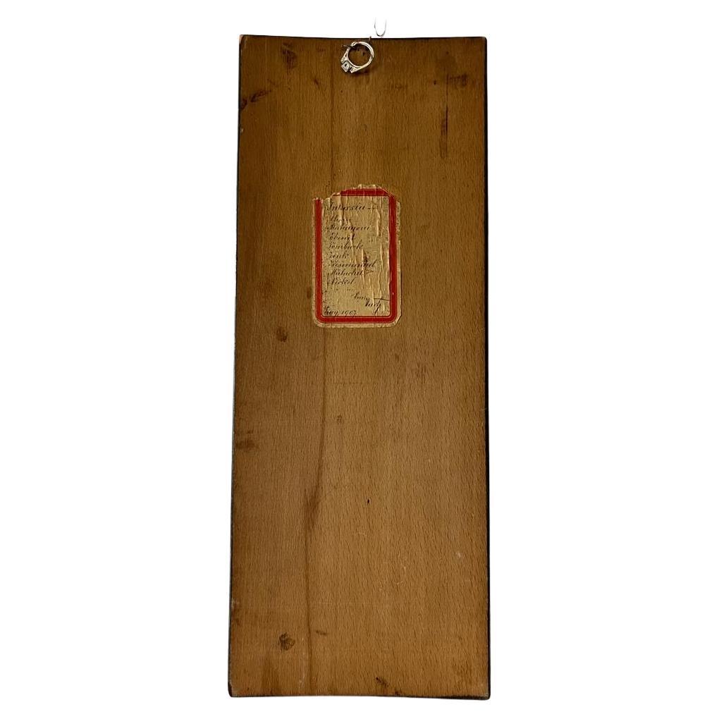 Wood Antique Thermometer, Inlaid with Marquetry, Vienna Austria, 1907 For Sale