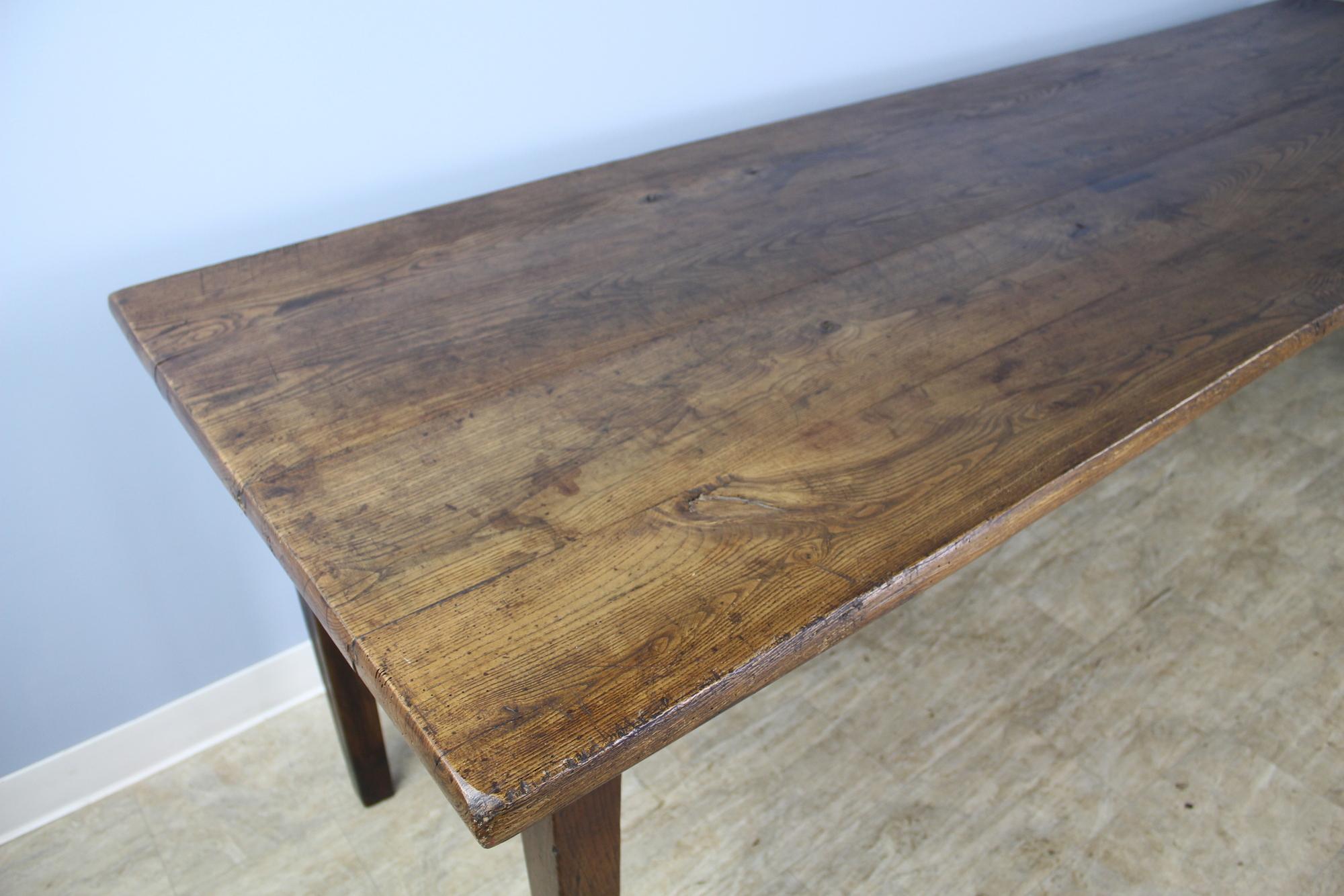 Late 19th Century Antique Thick Top Ash Farm Table