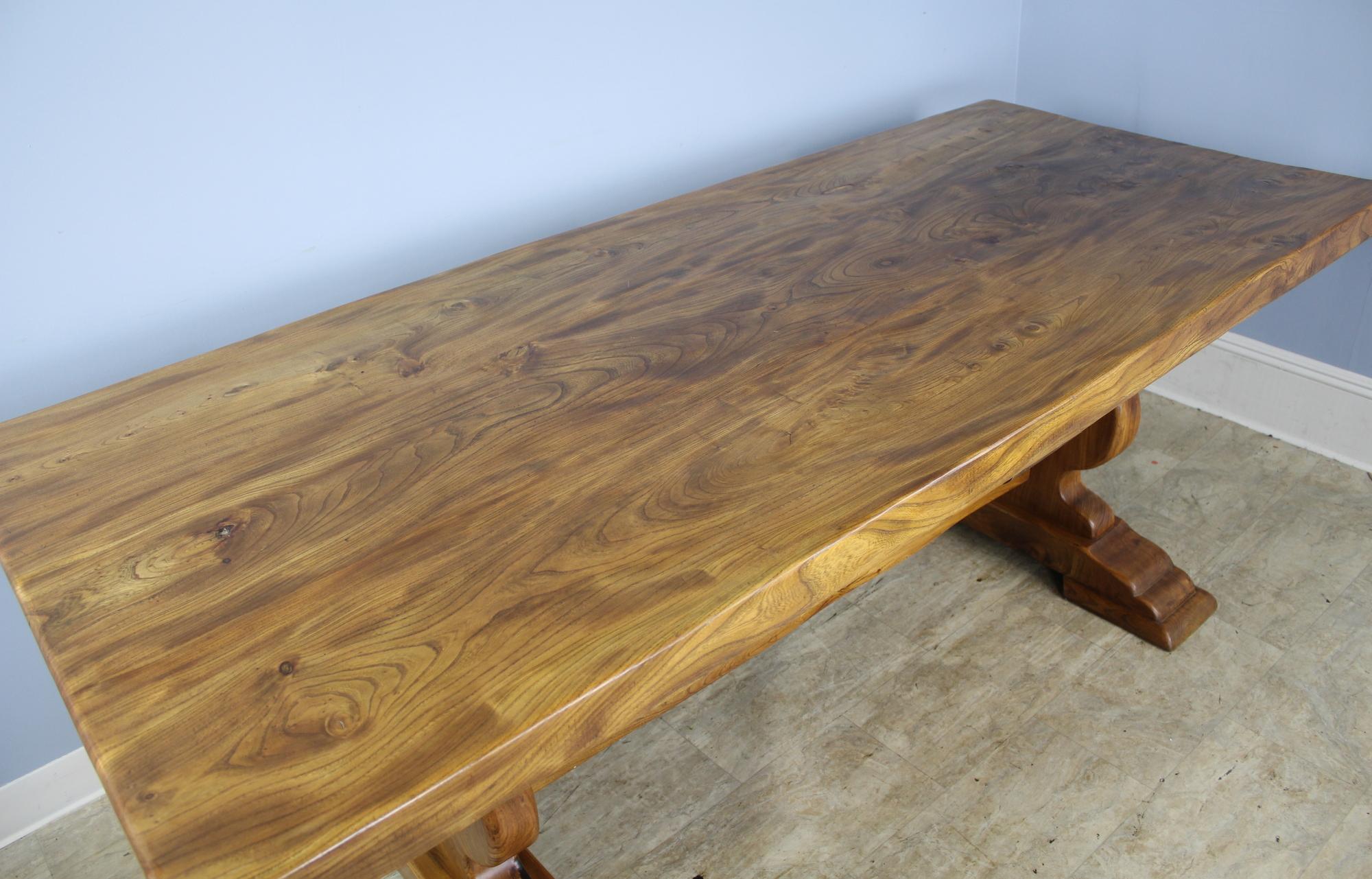 Antique Thick Top Elm Refectory Table 5