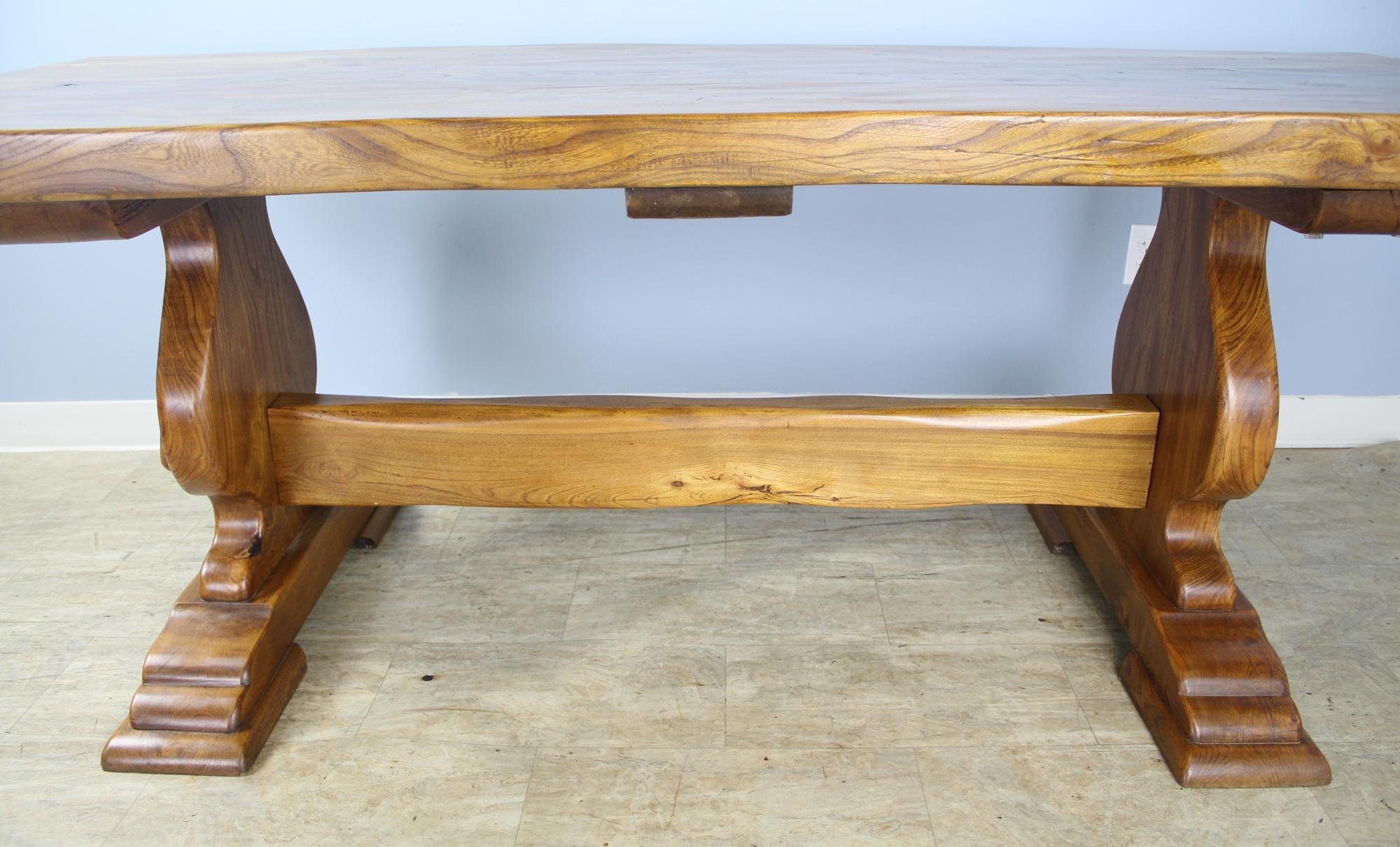 Antique Thick Top Elm Refectory Table 1