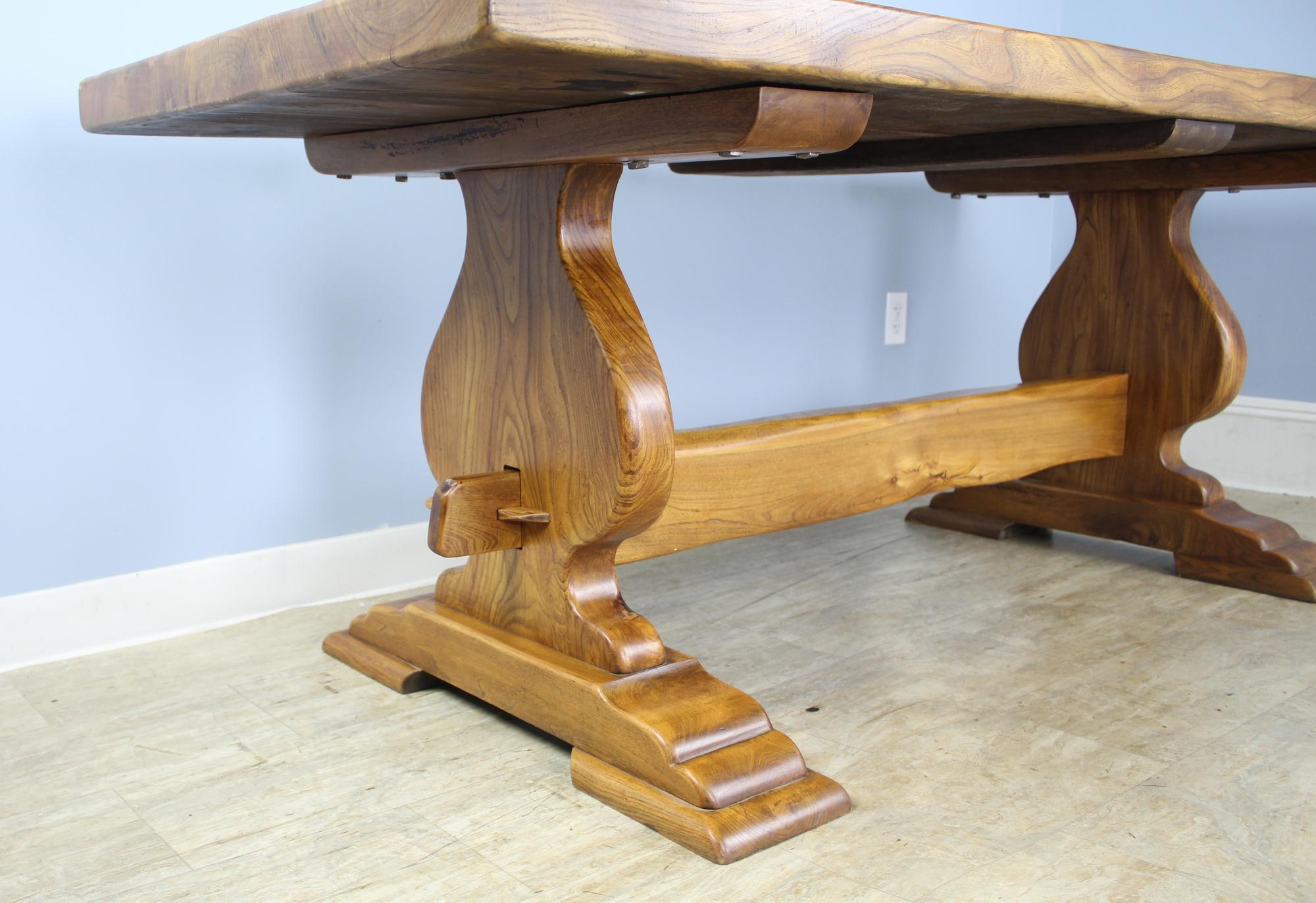 Antique Thick Top Elm Refectory Table 2
