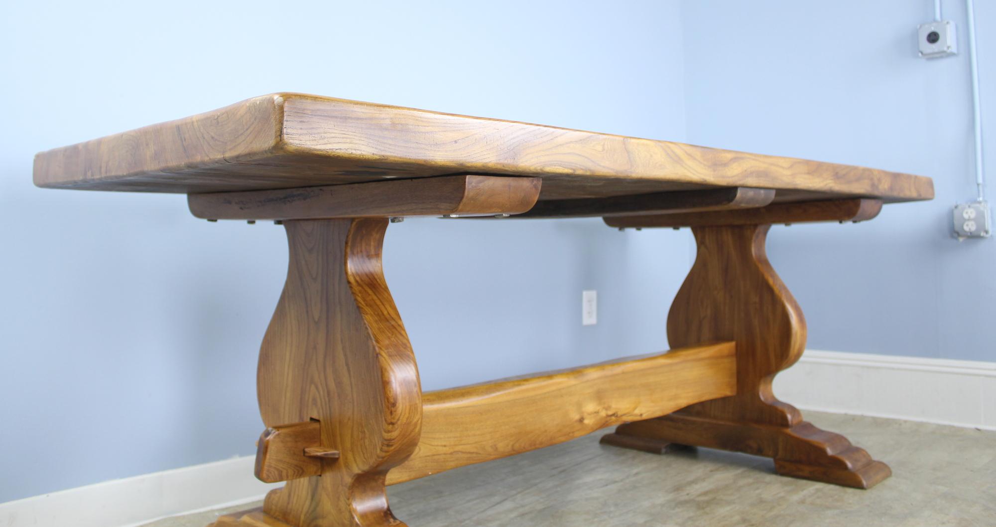 Antique Thick Top Elm Refectory Table 3