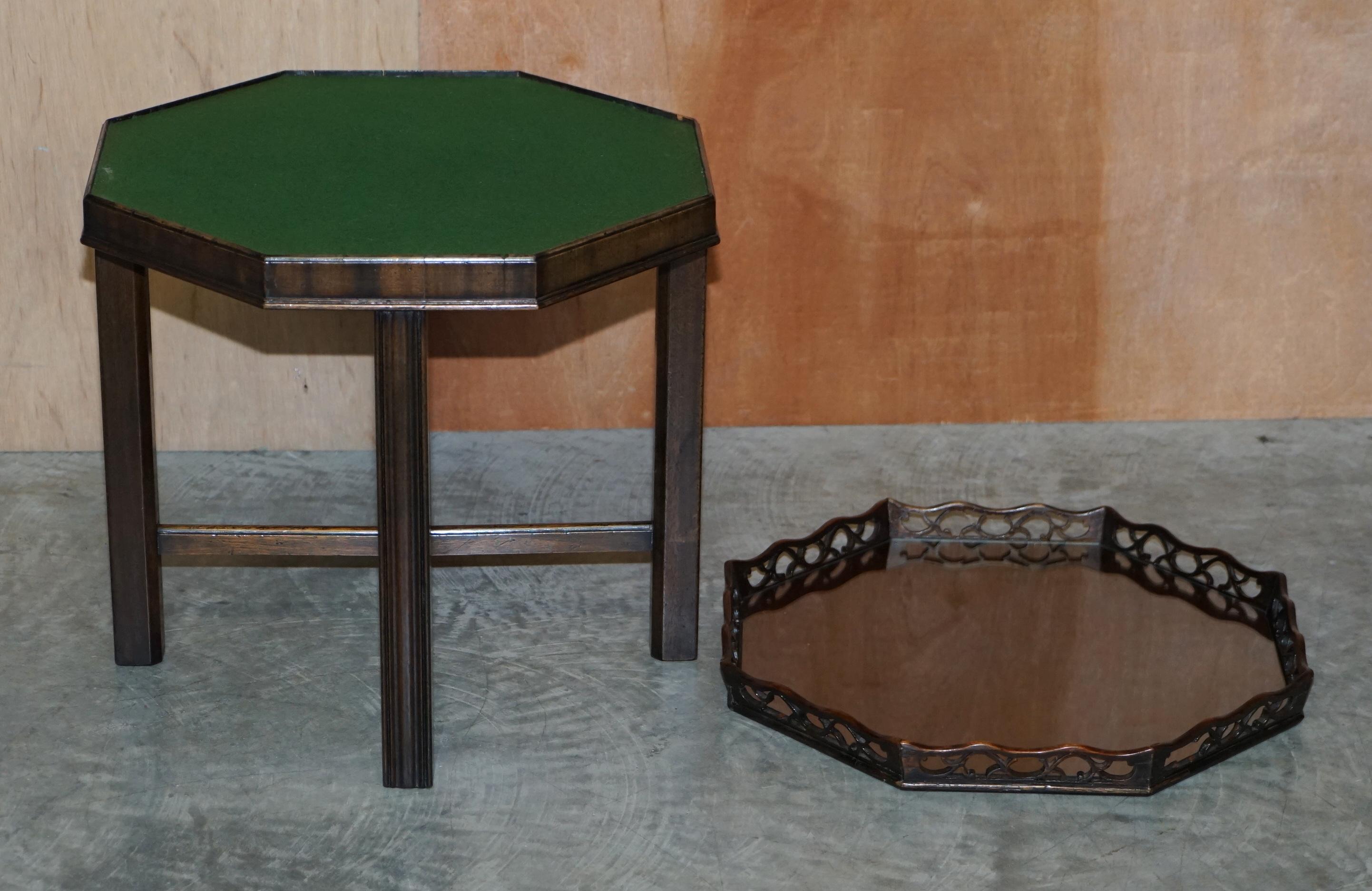 Ancienne table à plateau de jeu de cartes sculptée Fret Work de Thomas Chippendale avec plateau amovible en vente 8