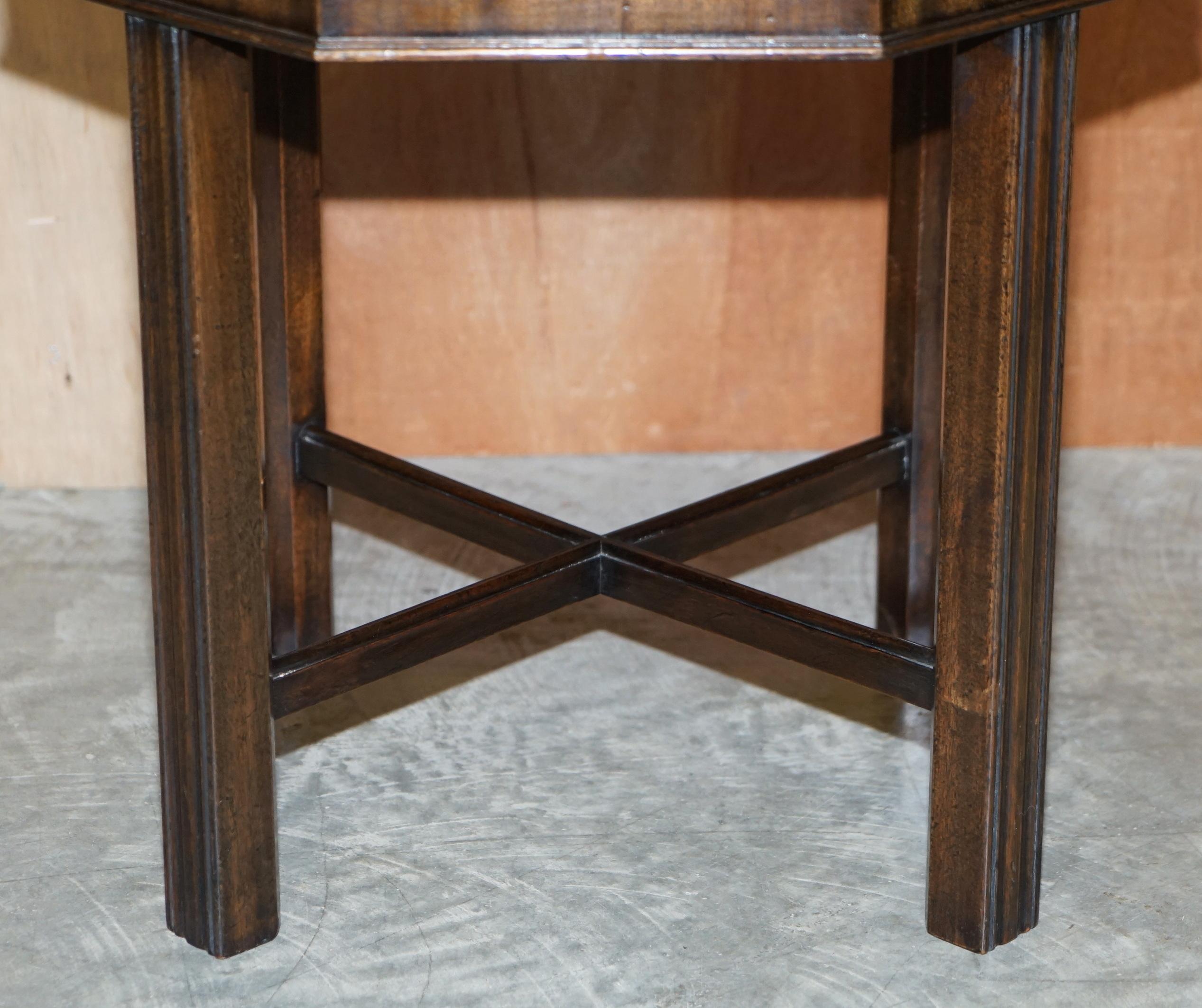 Early 20th Century Antique Thomas Chippendale Fret Work Carved Card Games Tray Table Removable Top For Sale