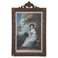 Antike Thomas Gainsborough-Stickerei Mrs Richard Brinsley Sheridan London 30"
