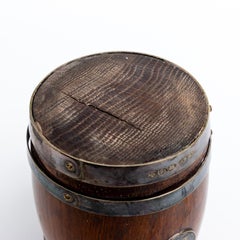 Antique Thomas Harwood and Son’s English Oak and Silverplate Tankard