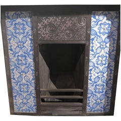 Antique Thomas Jeckyll Tiled fireplace cast iron Insert from Kelmscott Manor