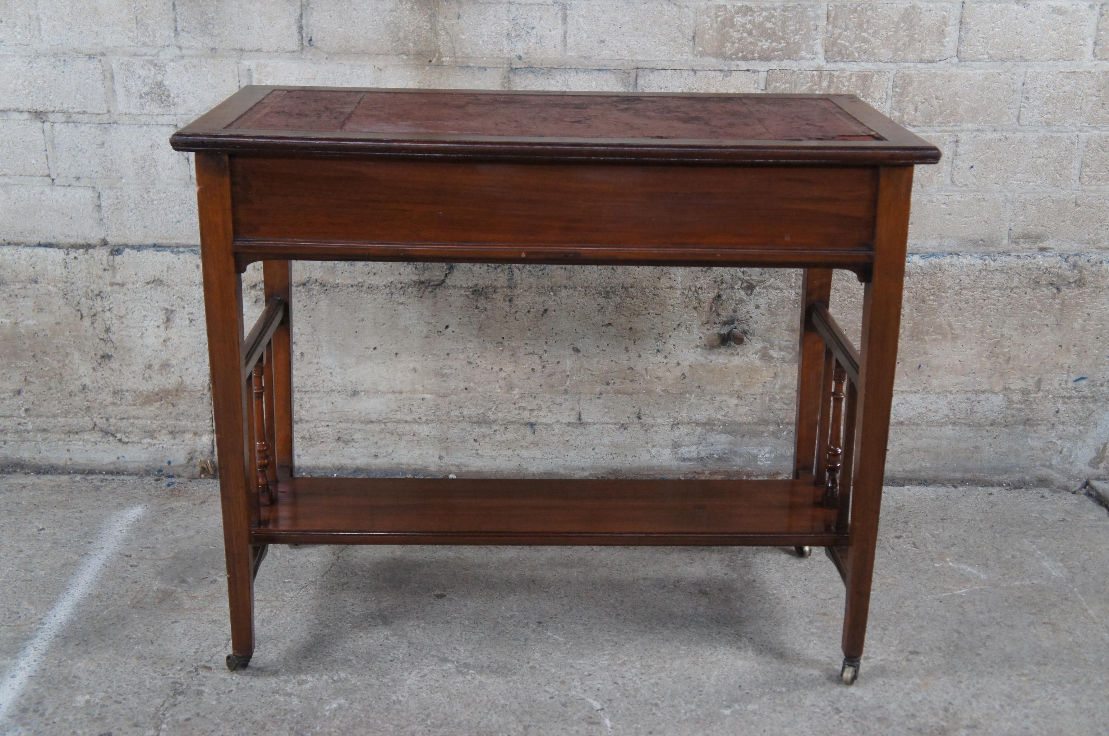Antique Thomas Turner Manchester English Mahogany Writing Desk Library Table For Sale 5