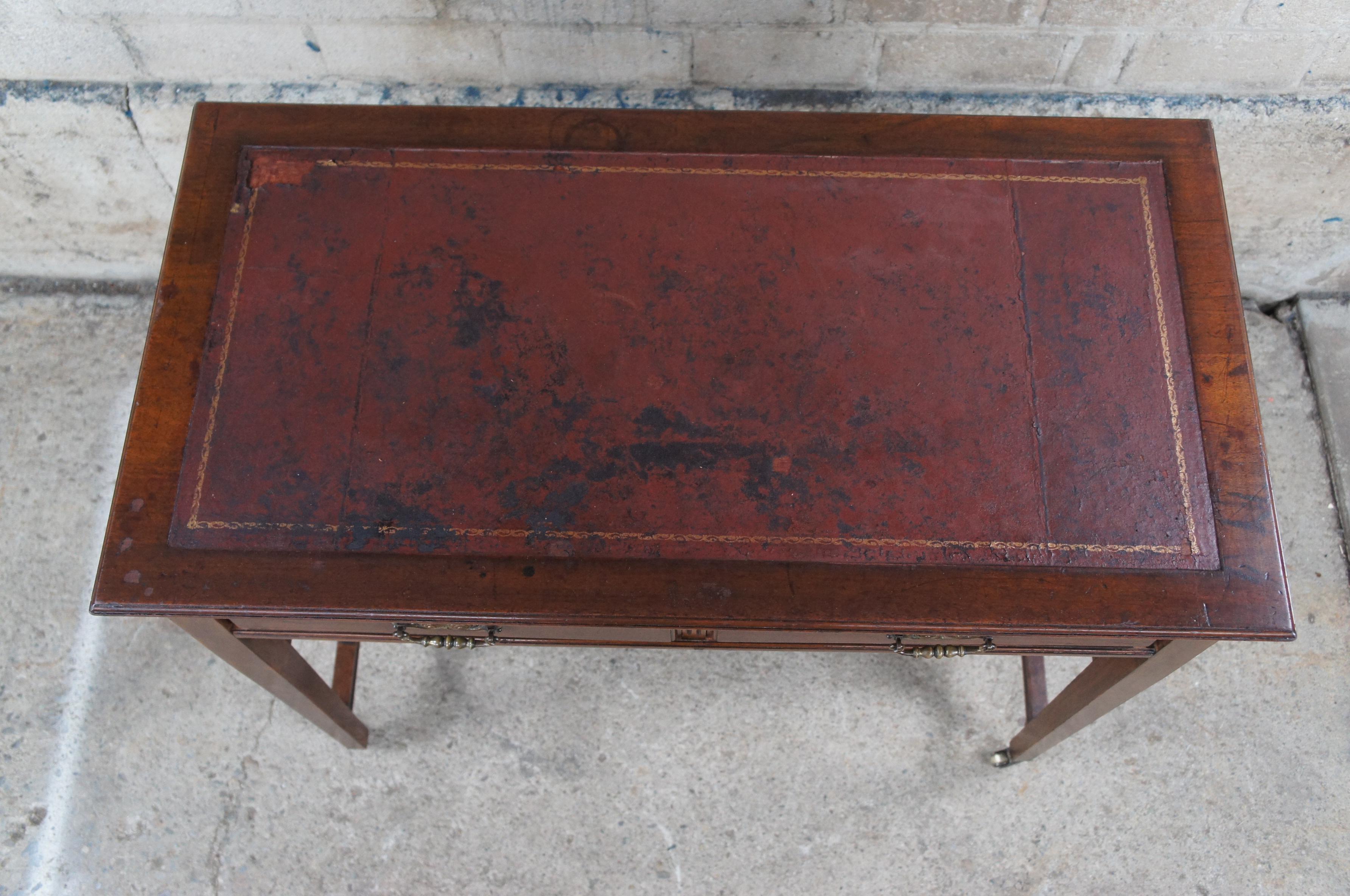Victorian Antique Thomas Turner Manchester English Mahogany Writing Desk Library Table For Sale