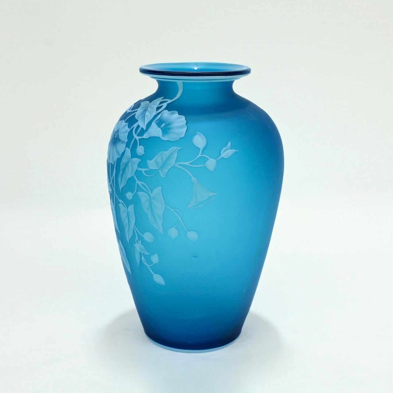 antique blue glass vase