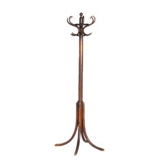 Antique Thonet Bent Wood Oak Coat Hall Tree circa 1920