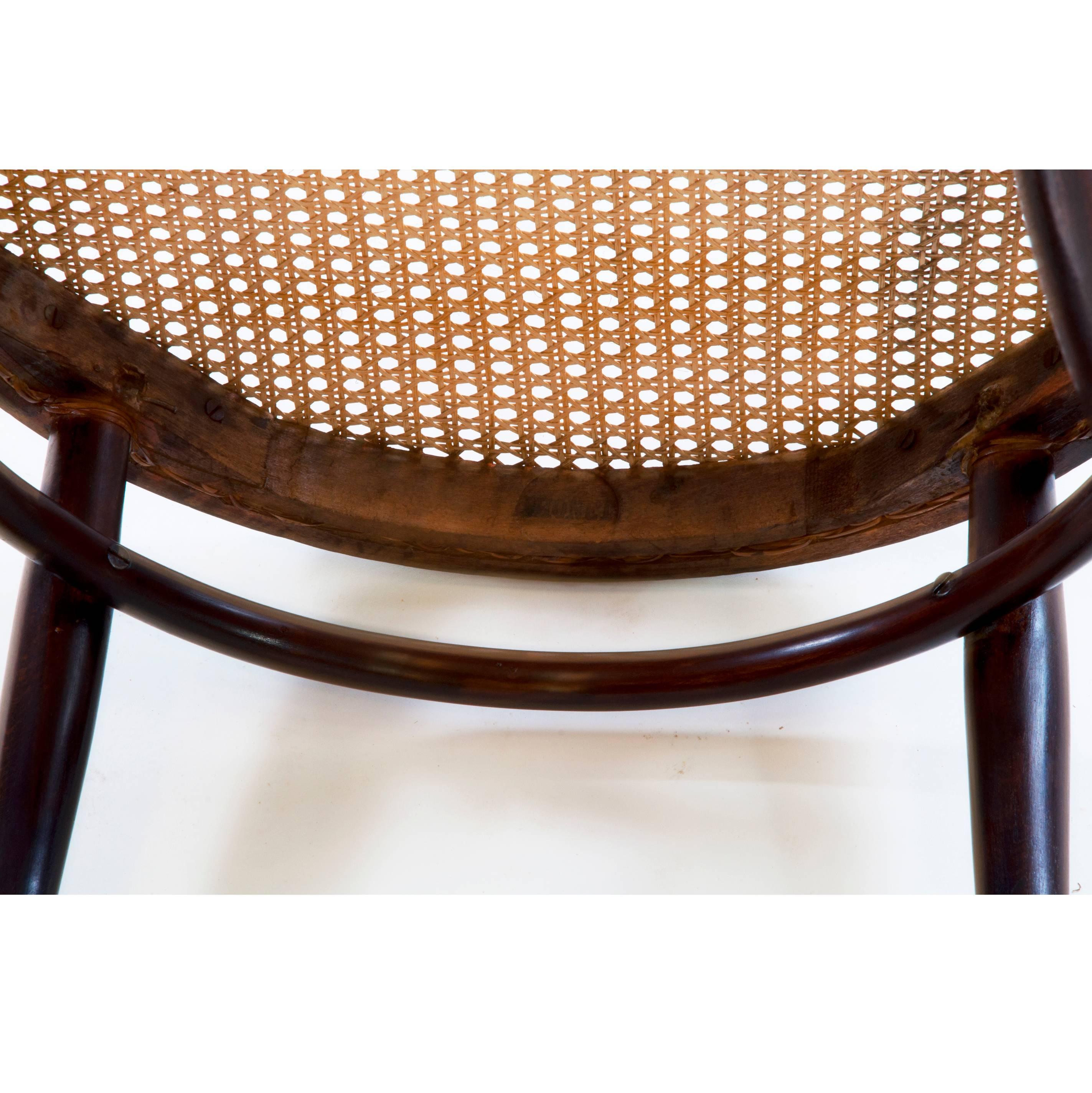 Wicker Antique Thonet Bentwood Armchair Fauteuil No. 11 For Sale