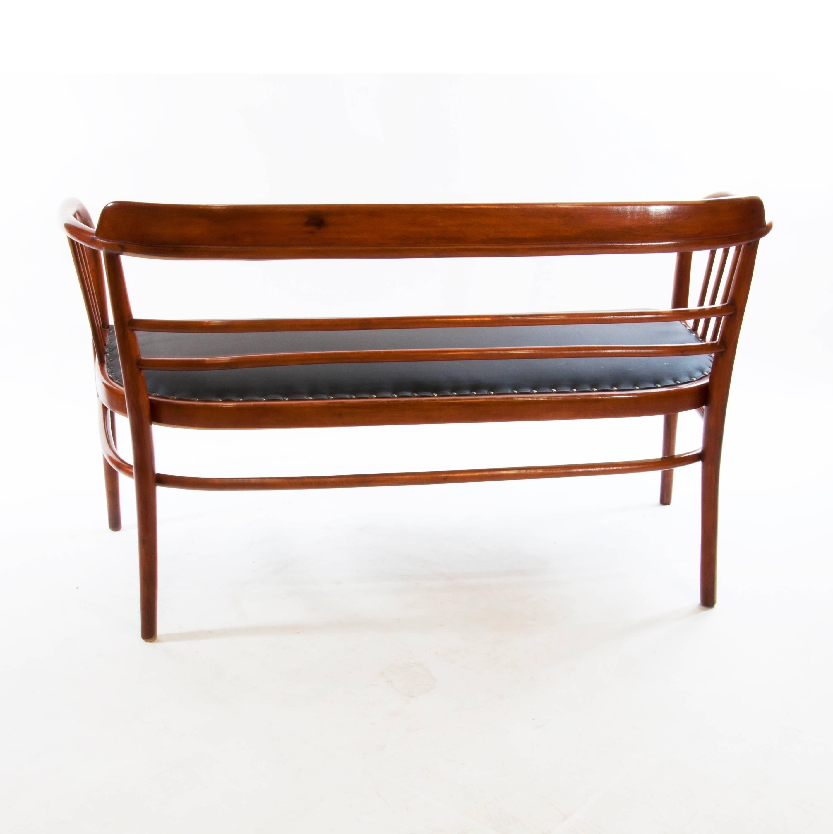 Austrian Antique Thonet Bentwood Bench B93 C Jugendstil For Sale